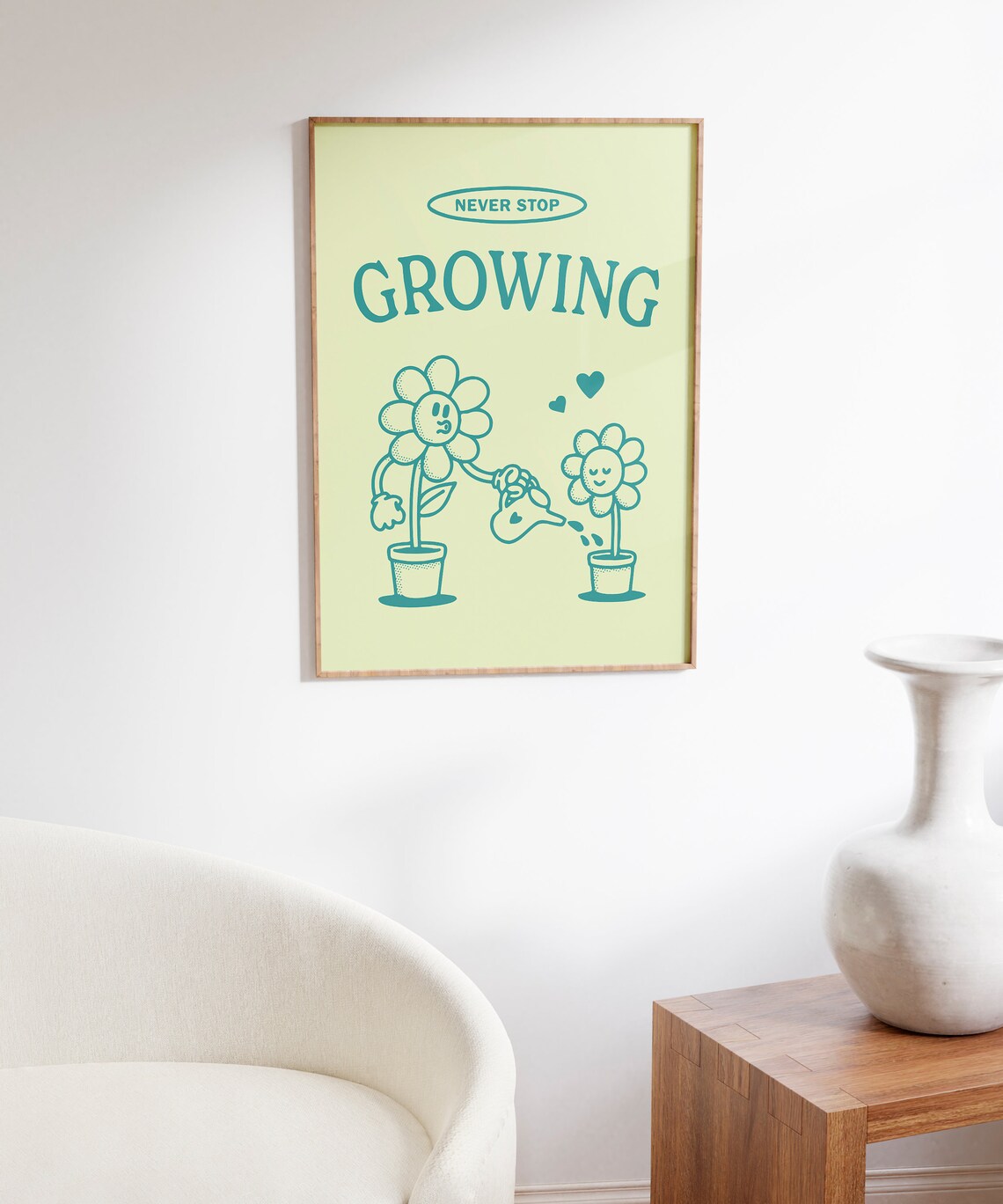 Never Stop Growing Retro Poster, Cute Illustration - Image 6