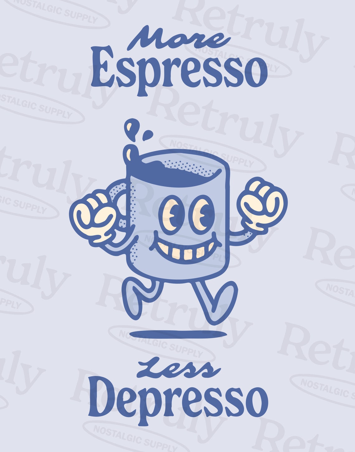 Retro Espresso Coffee Art Quirky Printable Coffee Wall Decor Vintage Caffeine Lover Poster Funny Coffee Quote Retro Kitchen Wall Print - Image 2