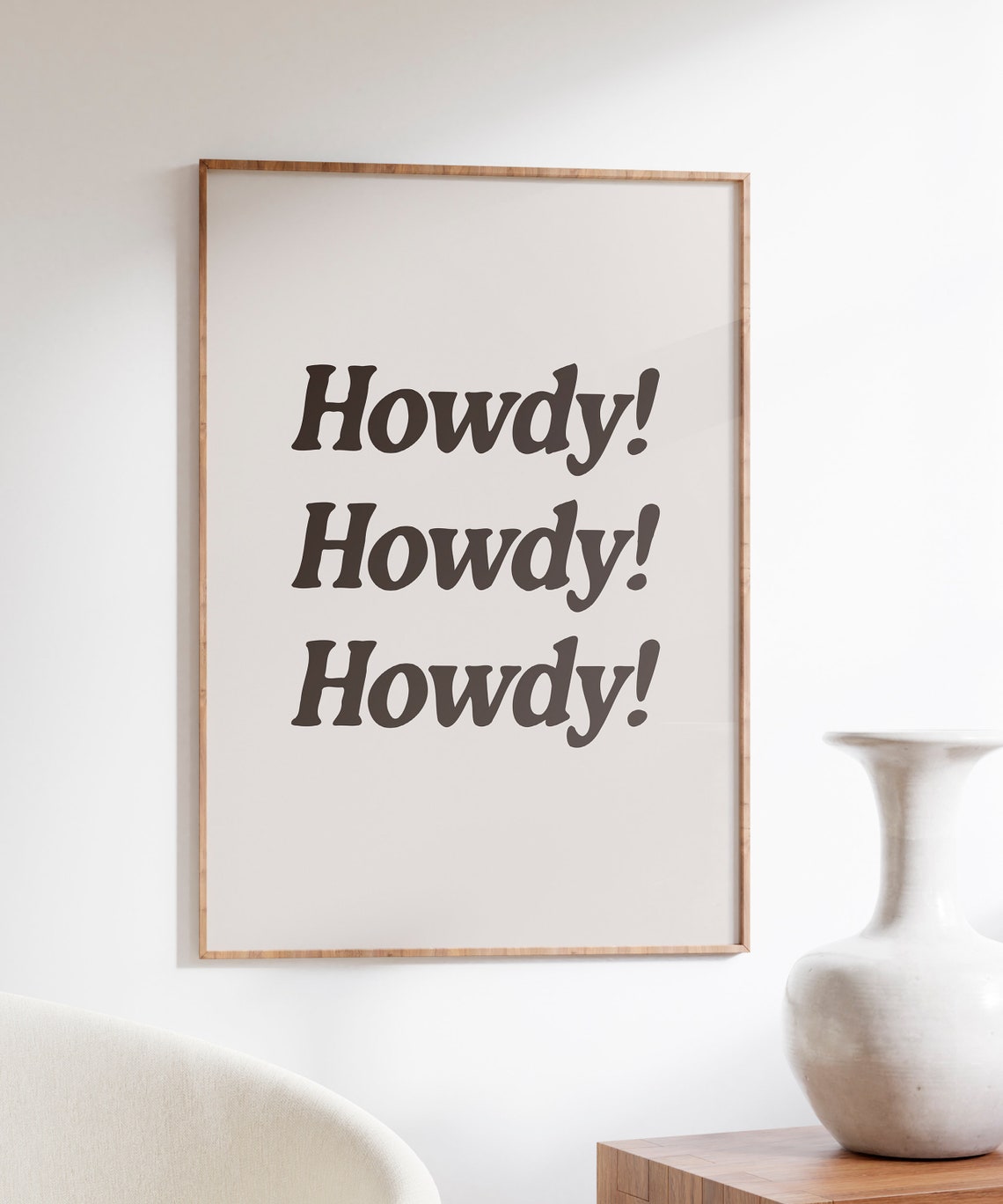 Howdy Howdy Howdy Brown Minimalist Typography Western Quote Poster - Image 5