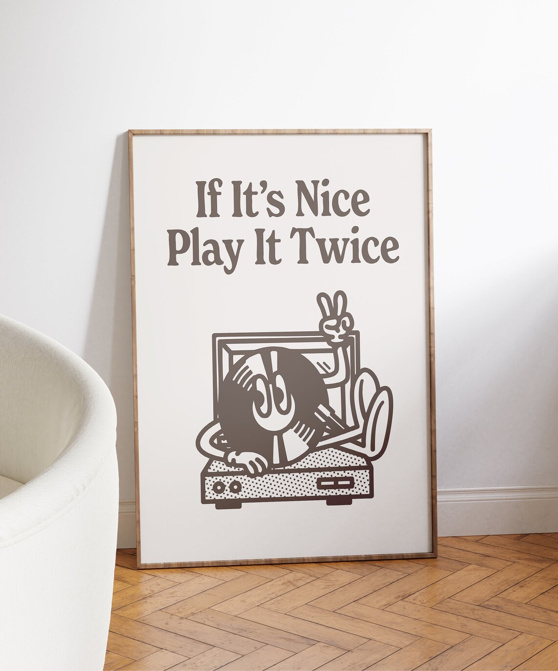 Play It Twice Retro Music Decor Art Print - Image 3