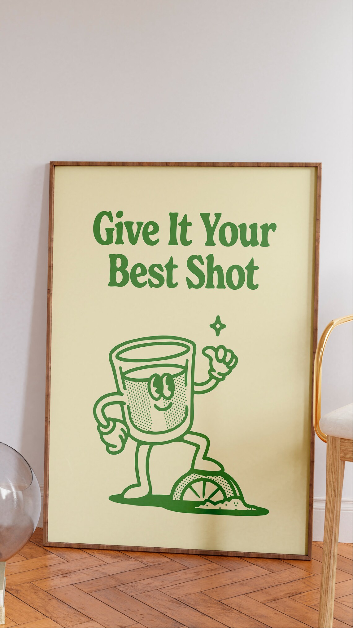 Give It Your Best Shot Retro Tequila Shot Poster - Image 2