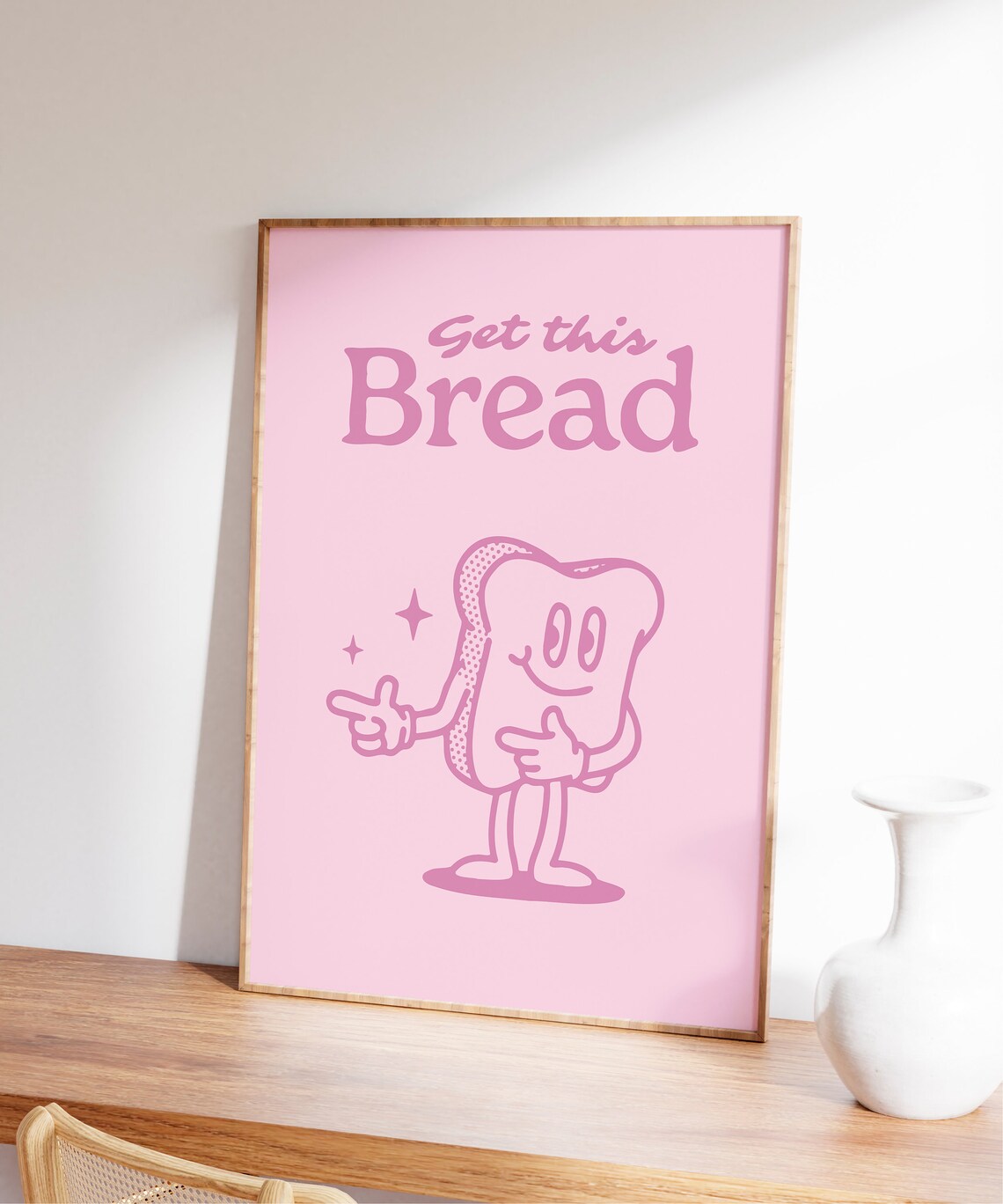 Bread Retro Character Positive Quote Art Print - Image 5