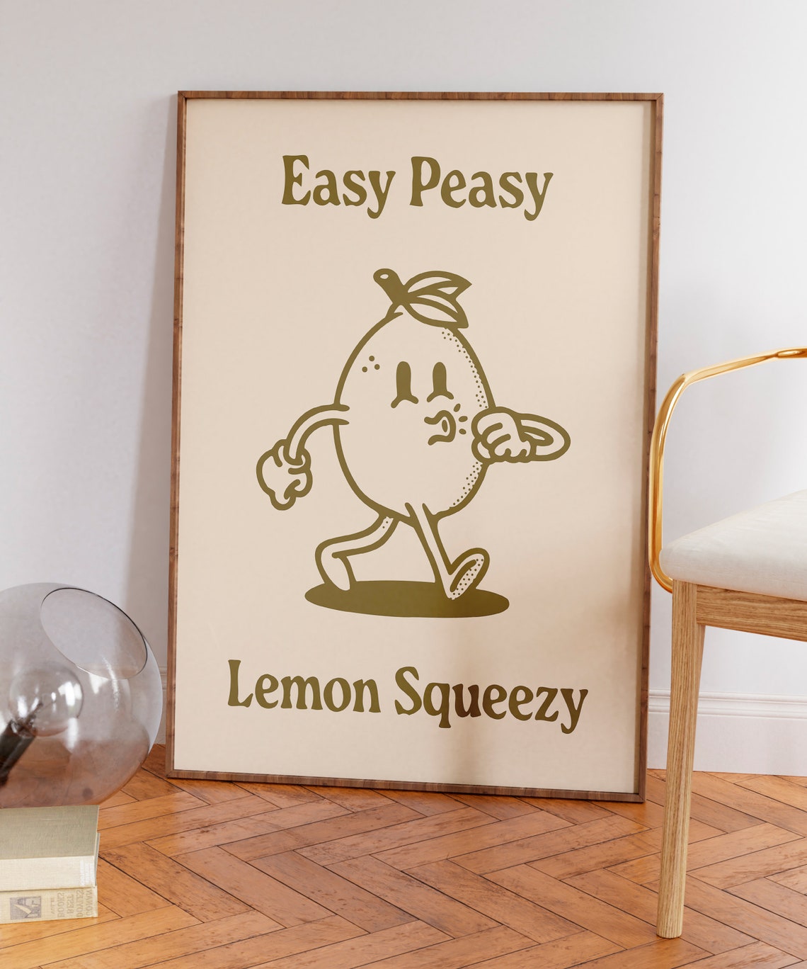 Easy Peasy Lemon Squeezy Olive Retro Lemon Character Art Print - Image 7