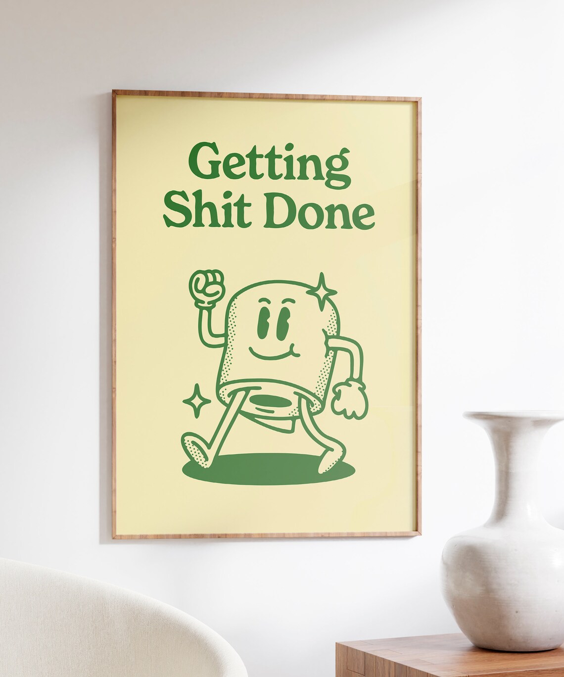 Get Shit Done Retro Bathroom Humor Art Print - Image 4