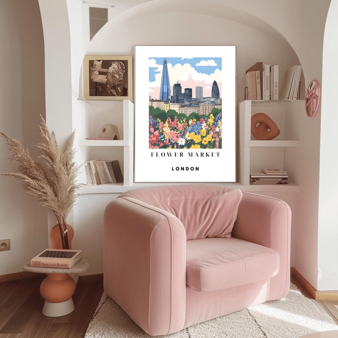 London Flower Market Print Custom City Travel Prints London Poster Wildflower Landmark Retro Travel Poster Homedecor - Image 3