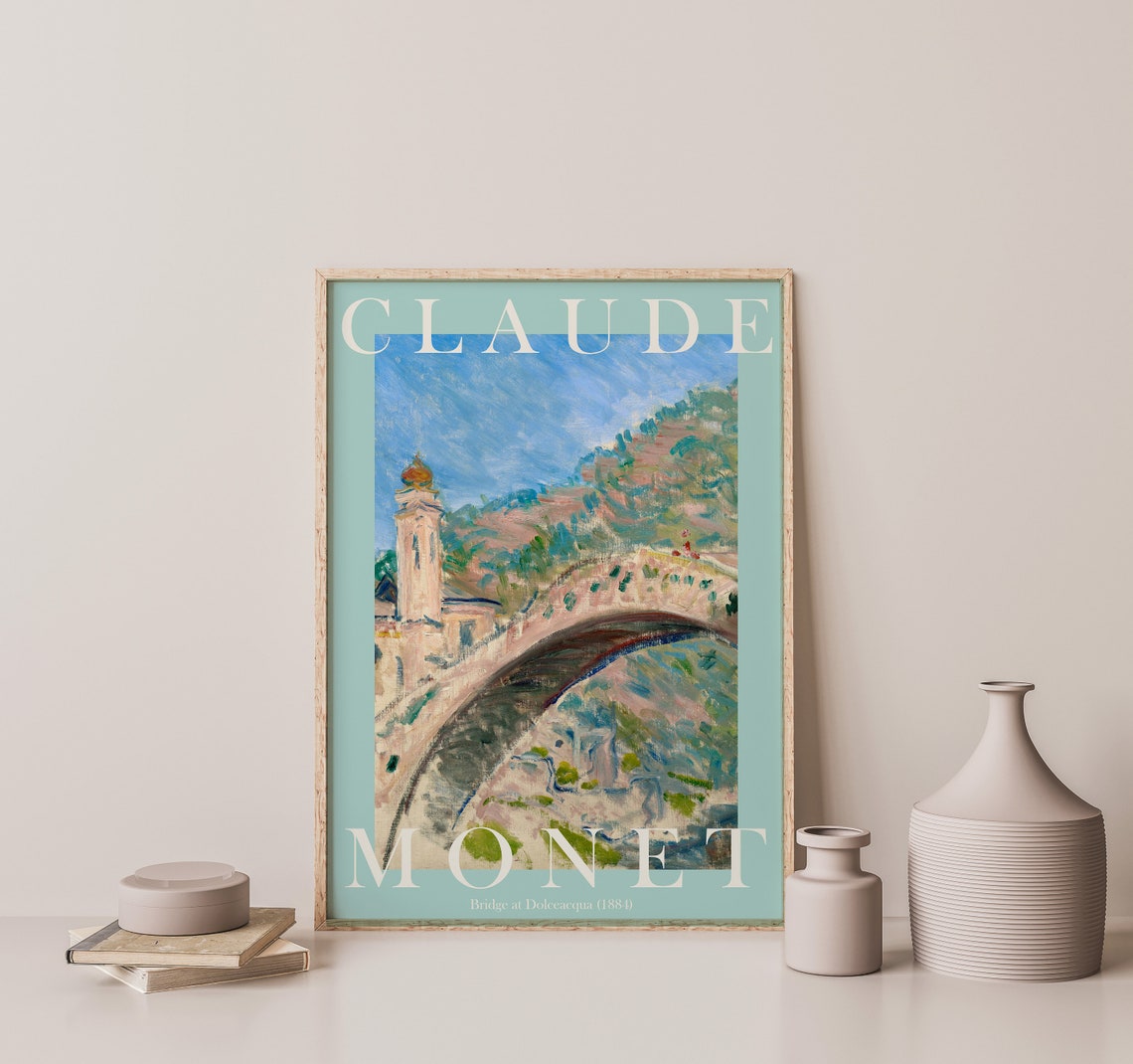 Claude Monet Bridge At Dolceacqua 1884 Italian Village Arch Poster - Image 3