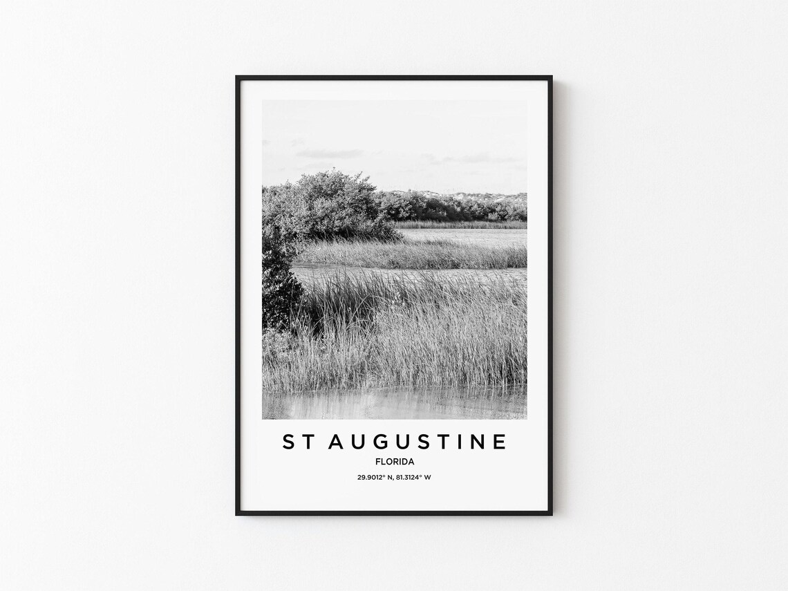 St Augustine Travel Poster, Map Painting