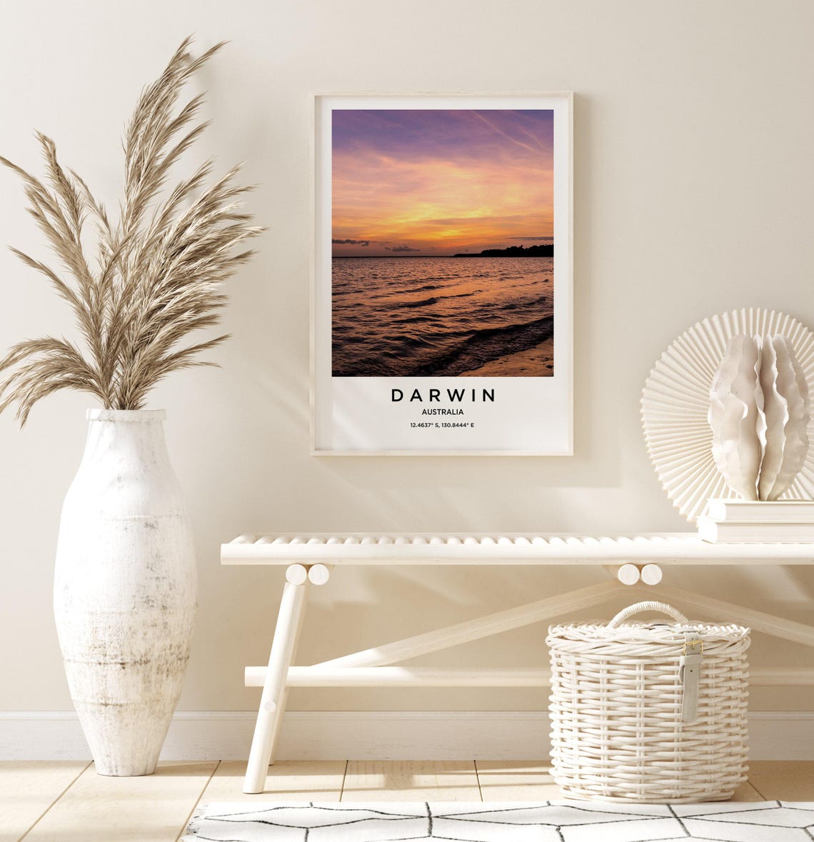 Darwin Australia Golden Ocean Sunset Waves Minimalist Travel Poster - Image 3