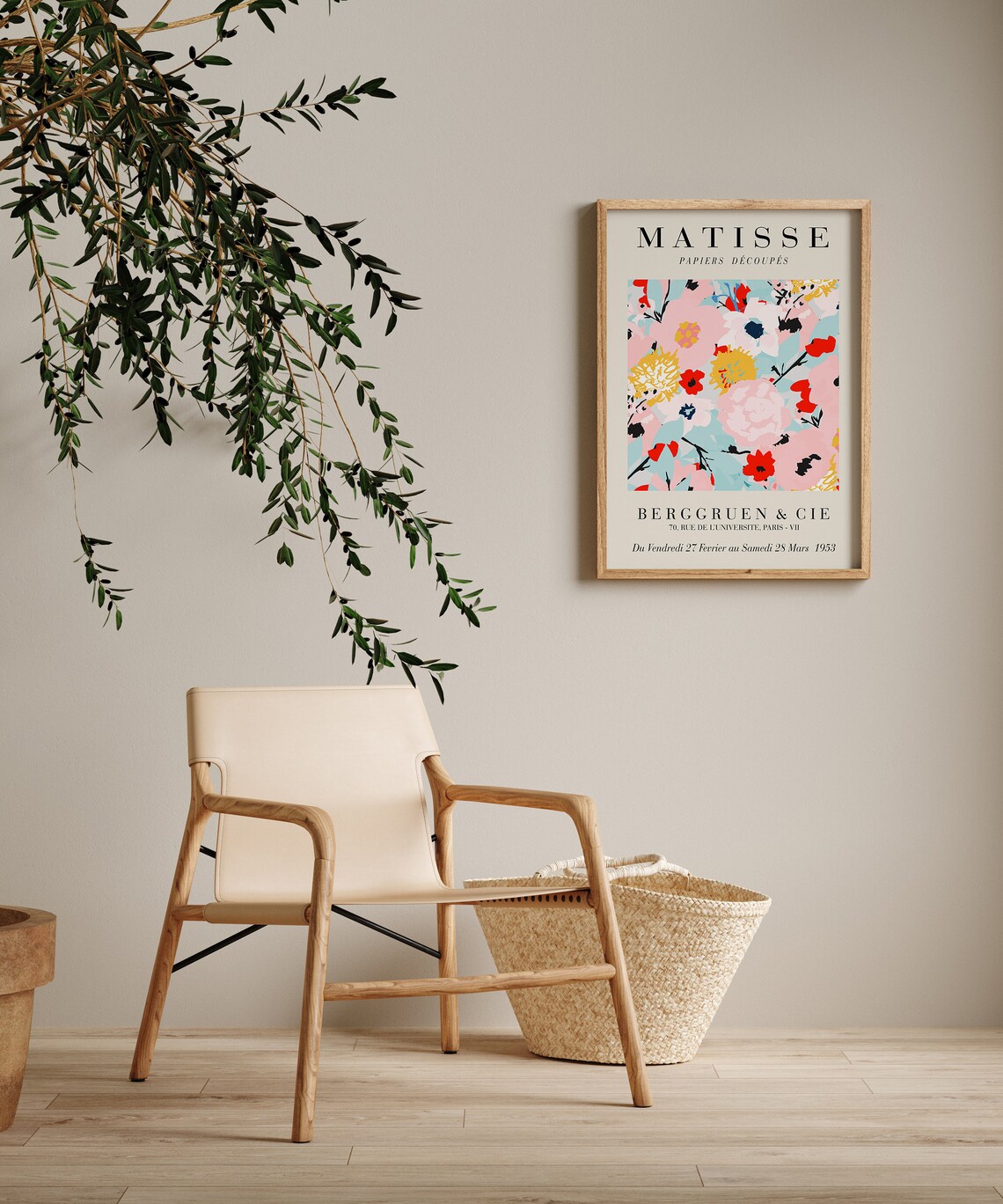 Matisse Pink Red Floral Papiers Decoupes Exhibition Art Poster - Image 3