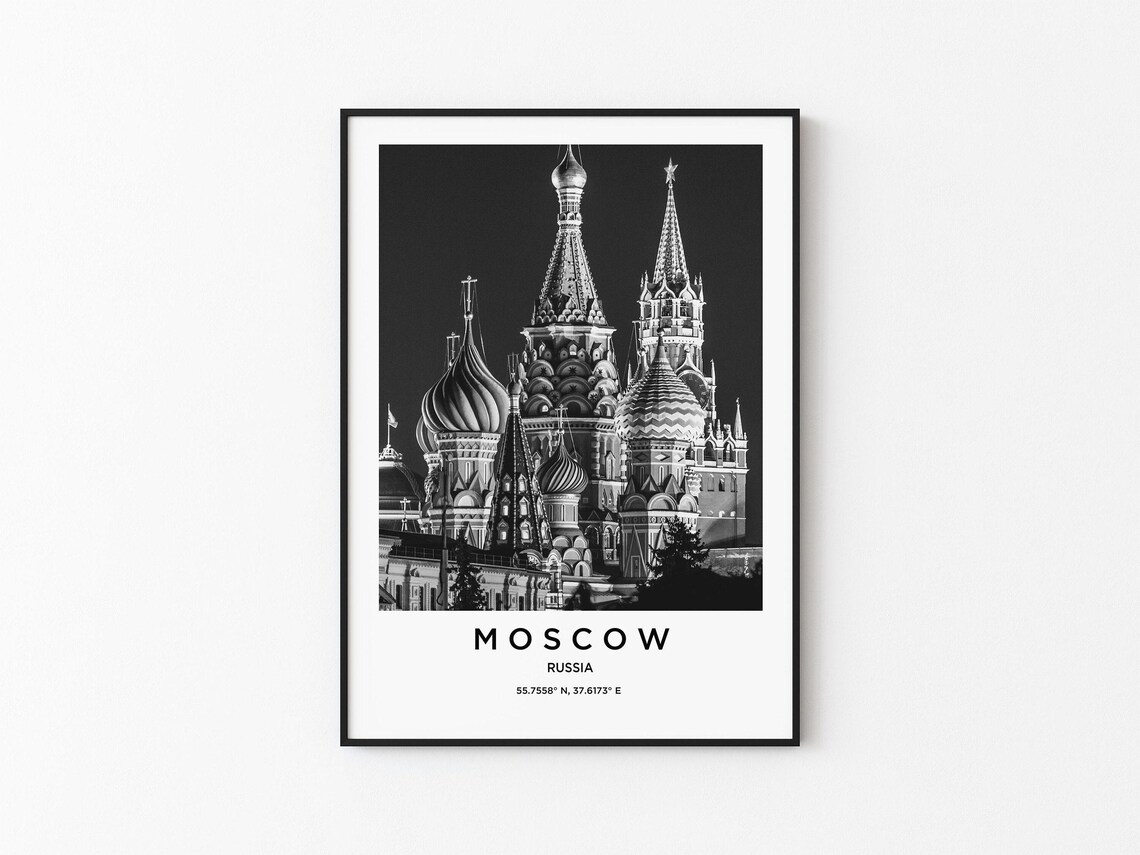 Moscow Travel Poster, City Map Art Print