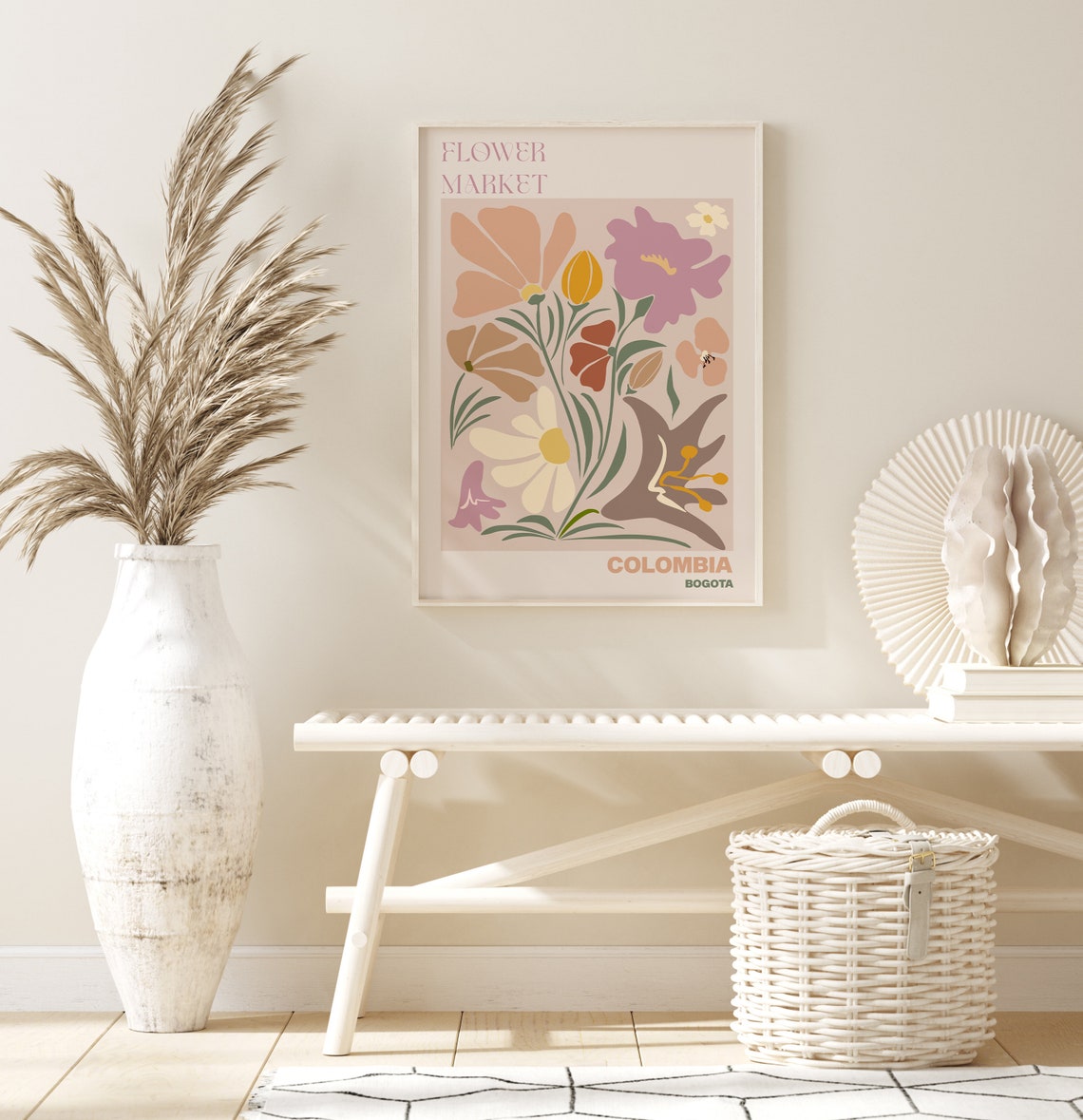 Colombia Poster Colombia Wall Art Colombia Personalised Travel Poster Colombia Flower Market Print Floral Wall Colombia - Image 3