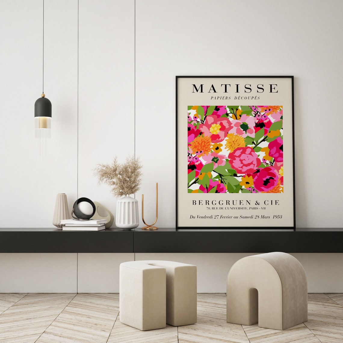 Matisse Vibrant Magenta Floral Bouquet Papiers Decoupes Poster - Image 3