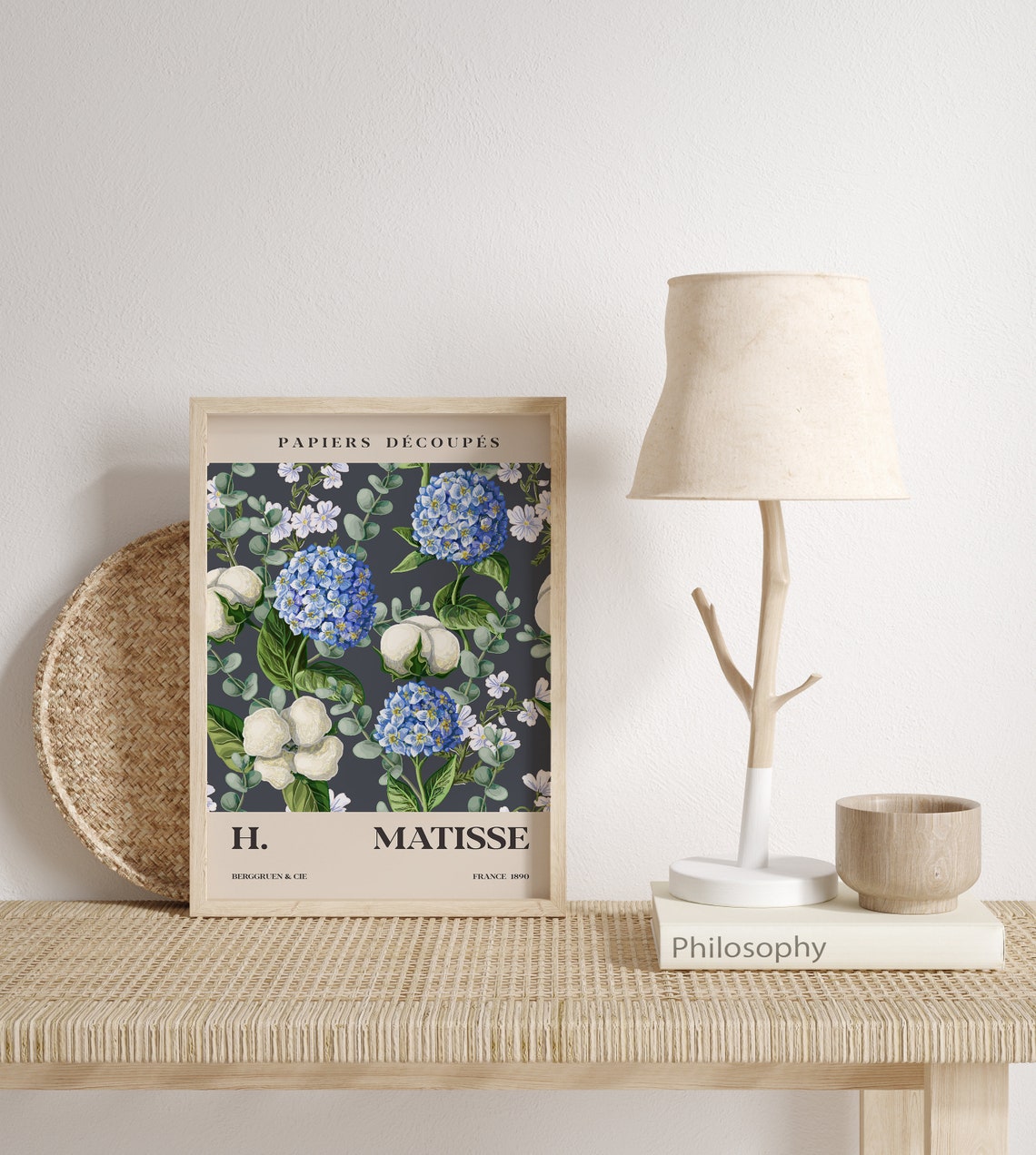 Henri Matisse Hydrangea Blue Floral Papiers Decoupes Wall Print - Image 2