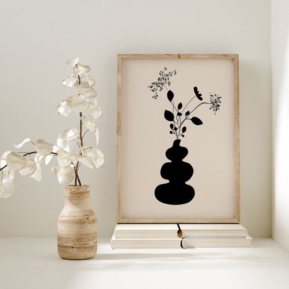 Boho Vase Art Print Mid Century Modern Bohemian Poster Gallery Wall A2 A3 A4 A5 Gift Housewarming Present Gallery Wall