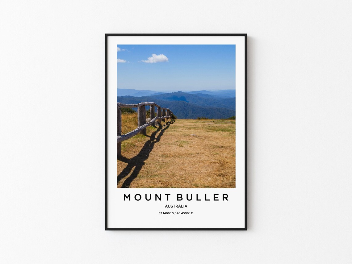 Mount Buller Travel Poster, Map Art Print