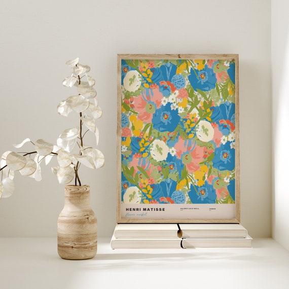 Pretty Pink Blue Flowers Matisse Print Henri Matisse Flower Market Print Flower Market Poster Exhibition Poster Gallery Wall