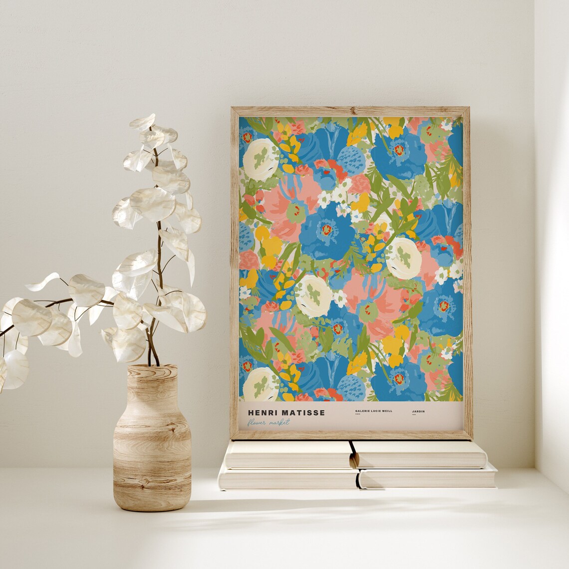 Pretty Pink Blue Flowers Matisse Print Henri Matisse Flower Market Print Flower Market Poster Exhibition Poster Gallery Wall