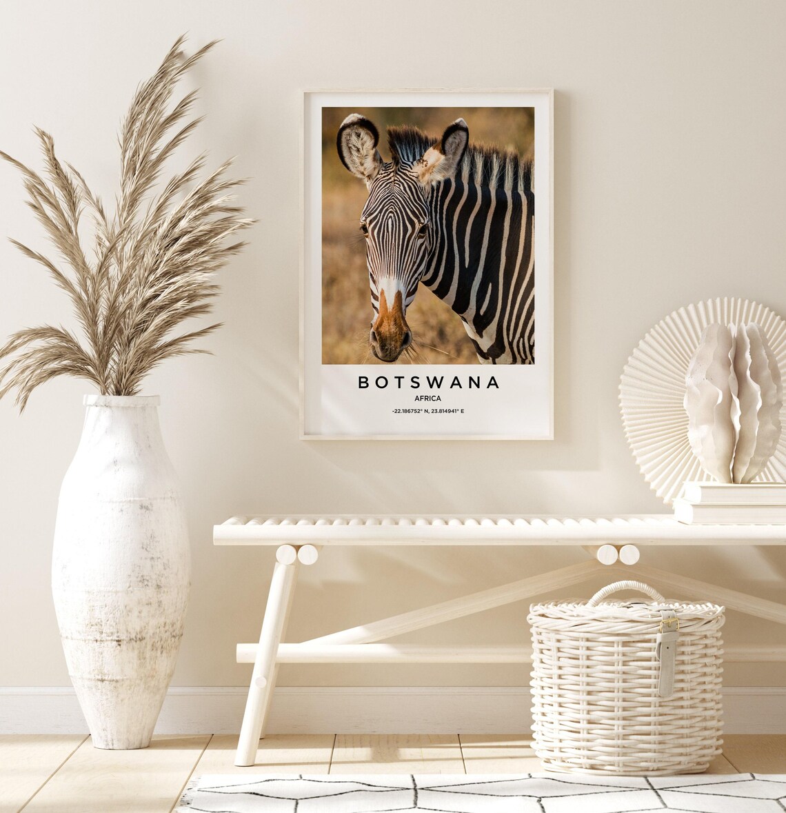Botswana Africa Zebra Portrait Wildlife Photography Art Poster - Image 3