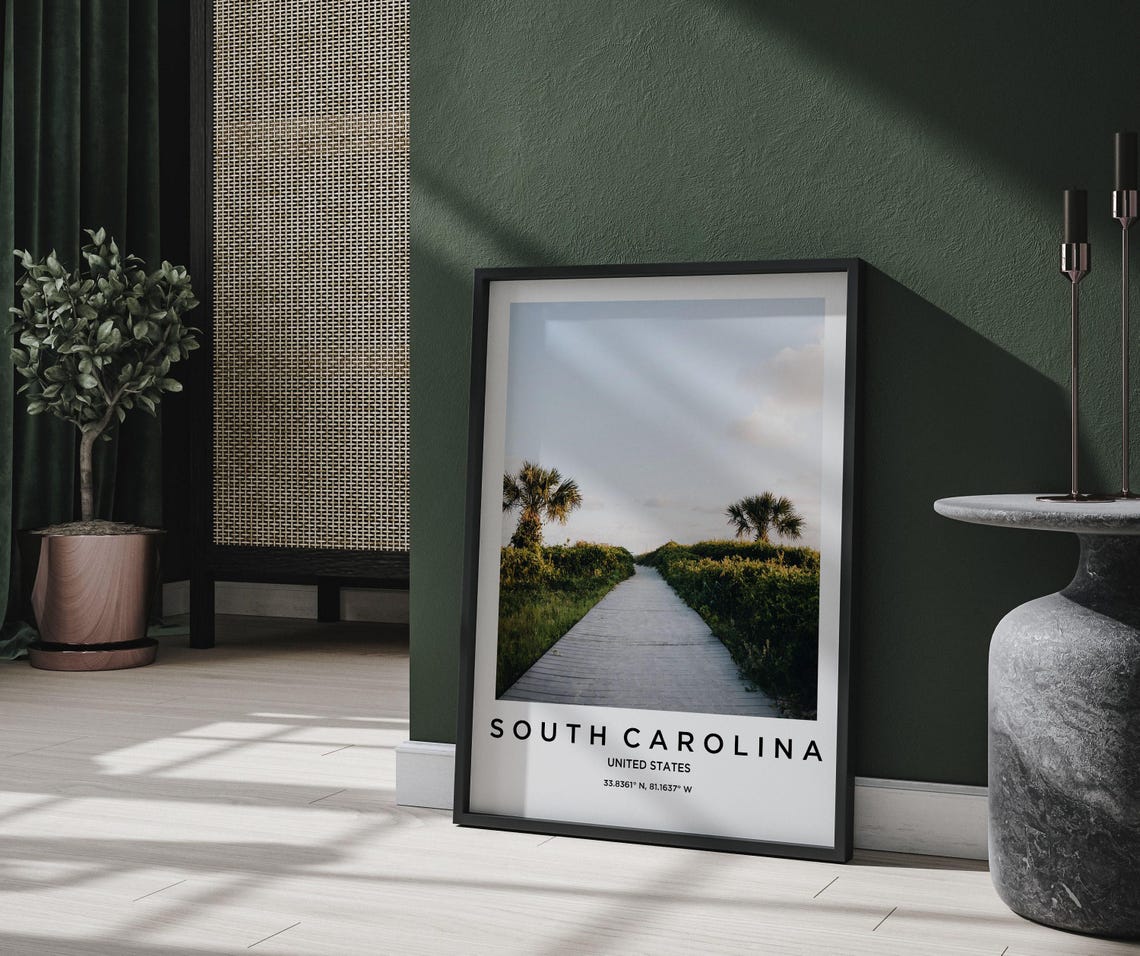 South Carolina Art South Carolina Print South Carolina Poster South Carolina Art South Carolina Photo South Carolina Map - Image 3