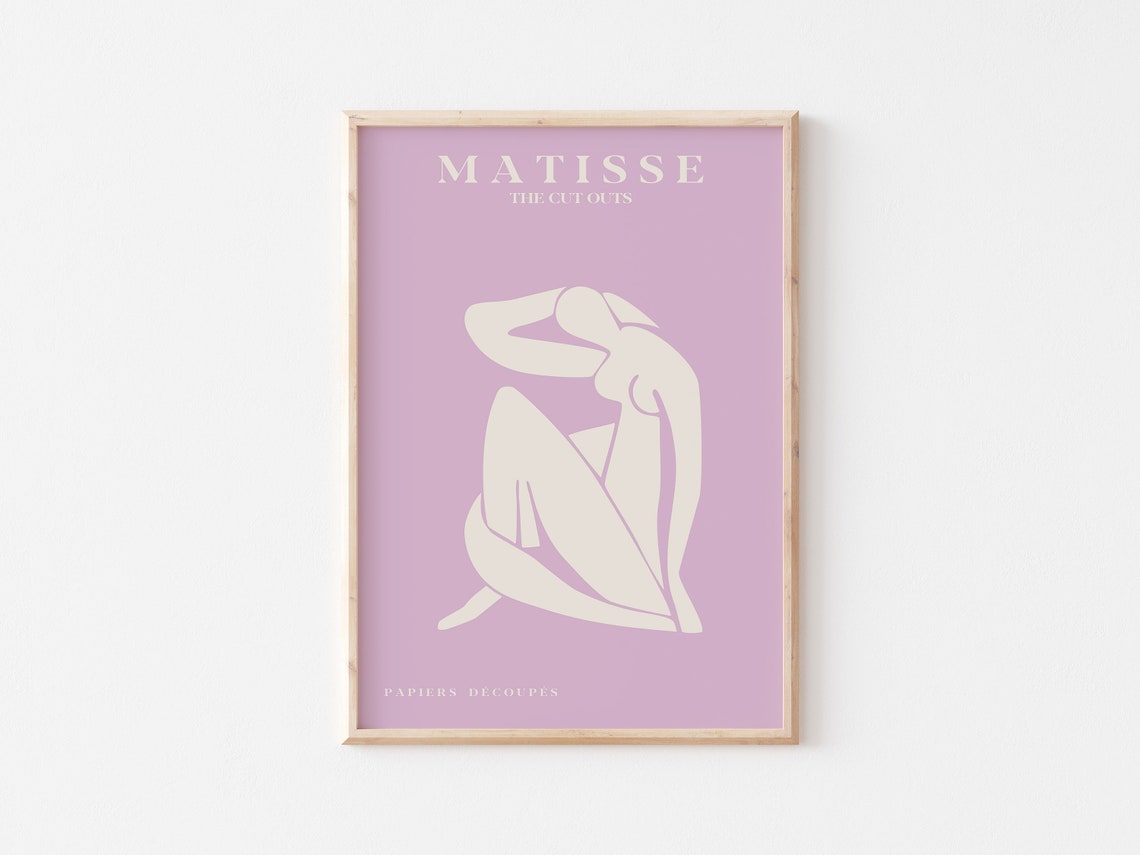 Henri Matisse The Cut Outs Lilac Nude Silhouette Modern Wall Art - Image 2