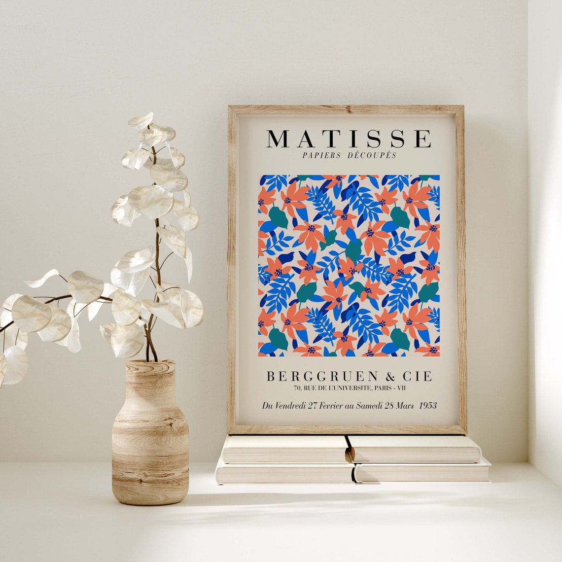 Matisse Papiers Decoupes 1953 Berggruen Paris Exhibition Floral Poster