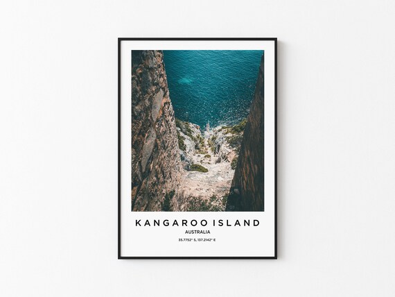 Kangaroo Island Australia Rocky Cleft Ocean View Photo Travel Poster