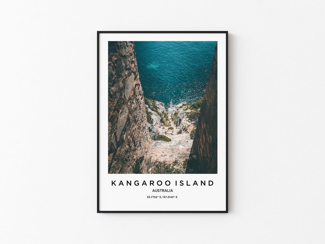 Kangaroo Island Australia Rocky Cleft Ocean View Photo Travel Poster