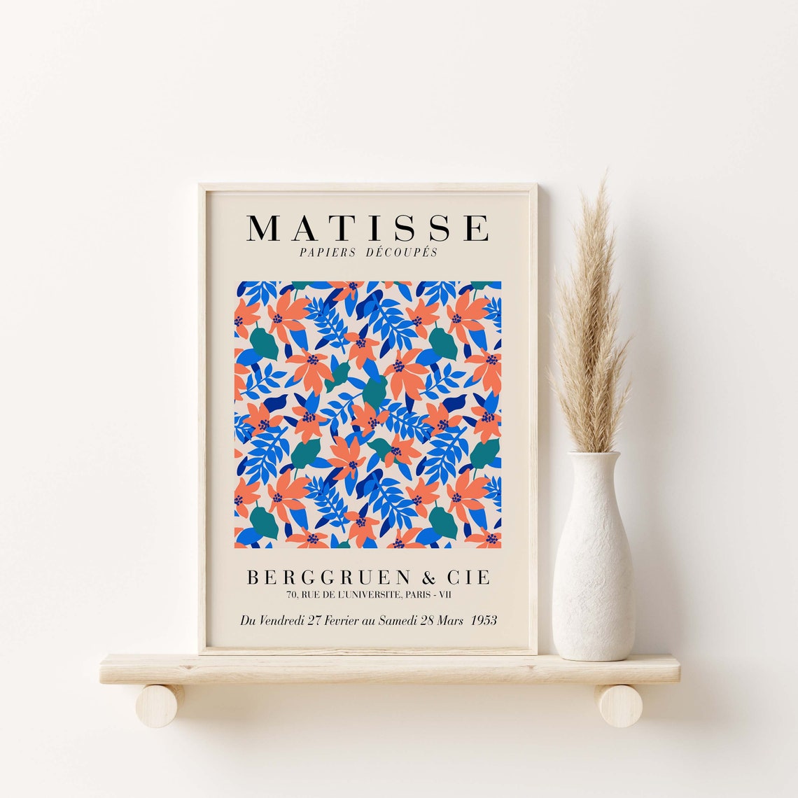 Matisse Papiers Decoupes 1953 Berggruen Paris Exhibition Floral Poster - Image 2