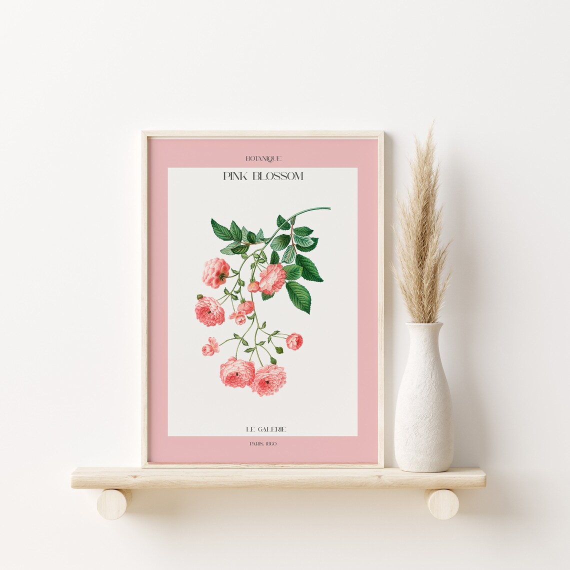 Botanique Pink Blossom Cascading Rose Vintage Gallery Poster - Image 2