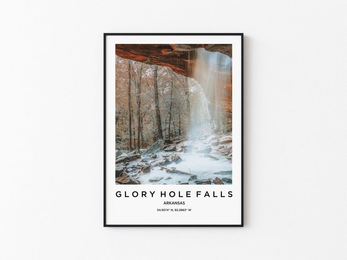 Glory Hole Falls Arkansas Waterfall Autumn Forest Photo Poster