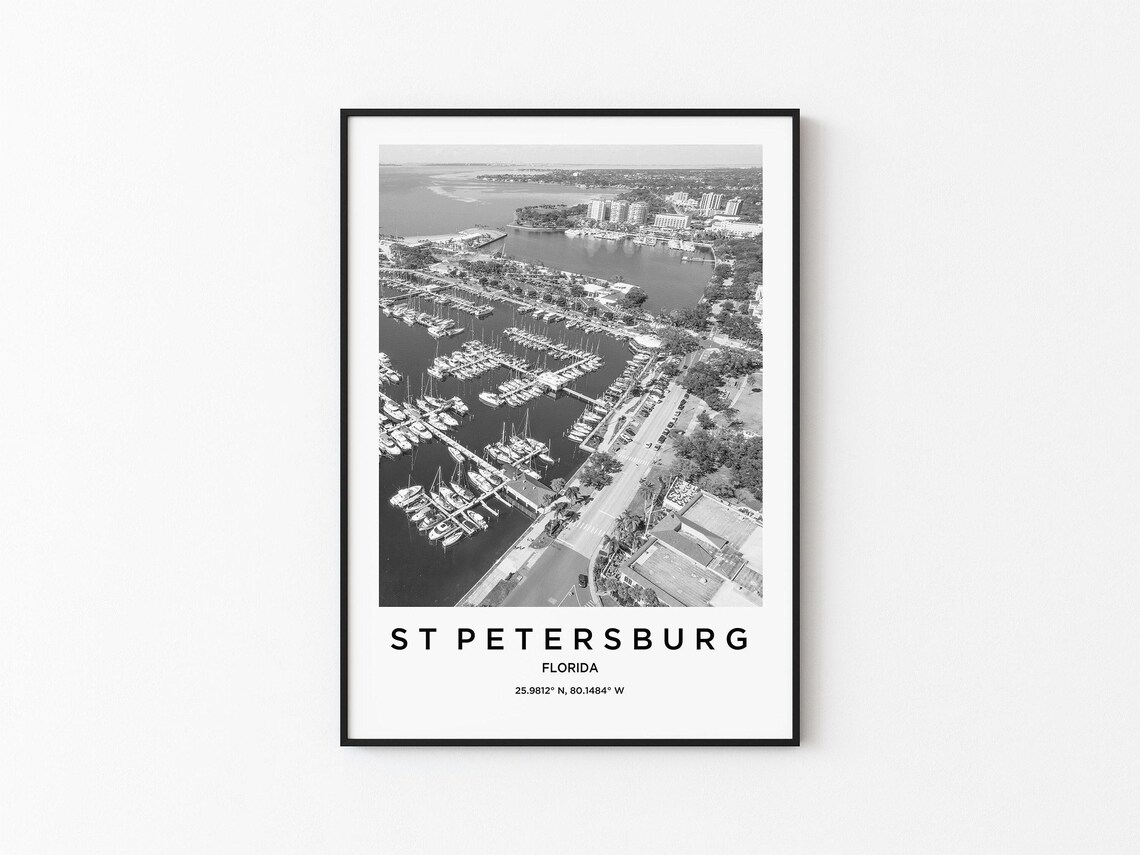 St Petersburg Travel Poster, City Map Art