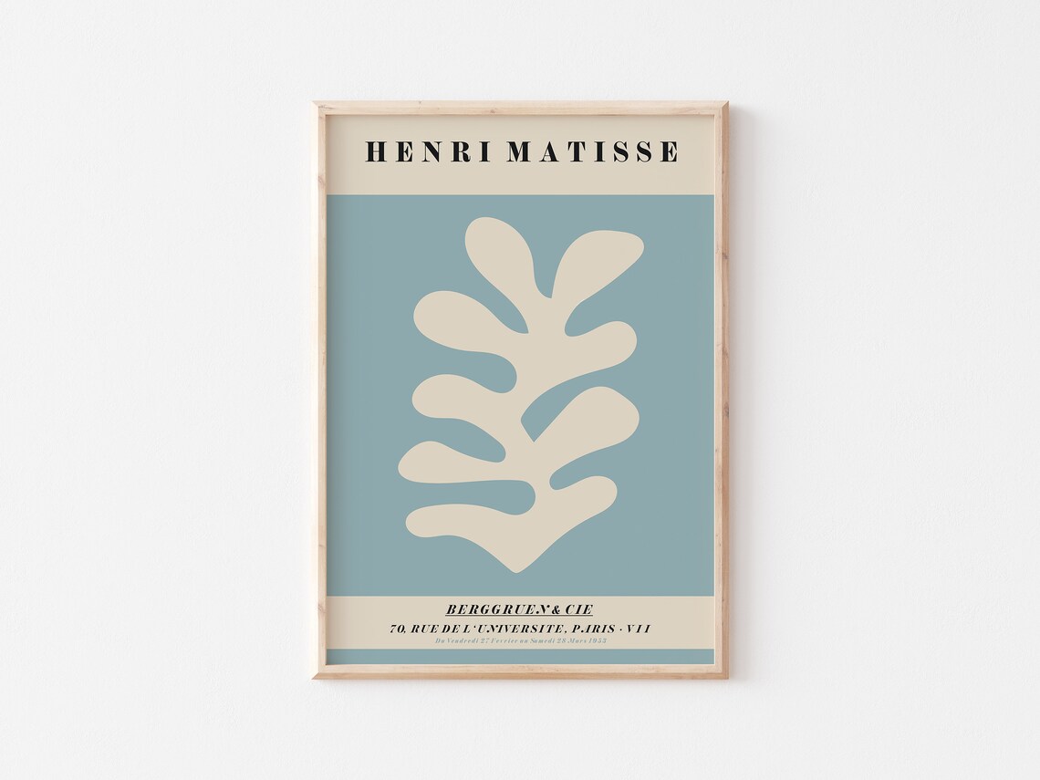 Henri Matisse Slate Blue Palm Cut Out Berggruen Cie Gallery Poster - Image 3