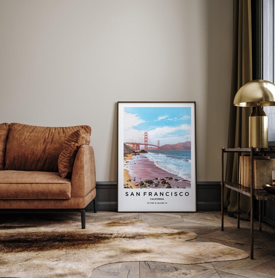 San Francisco California Golden Gate Bridge From the Beach Poster - Image 3