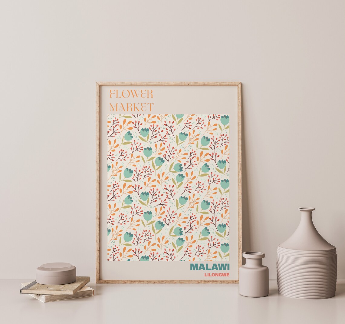 Malawi Lilongwe Flower Market Delicate Wildflower Sprig Art Poster - Image 3