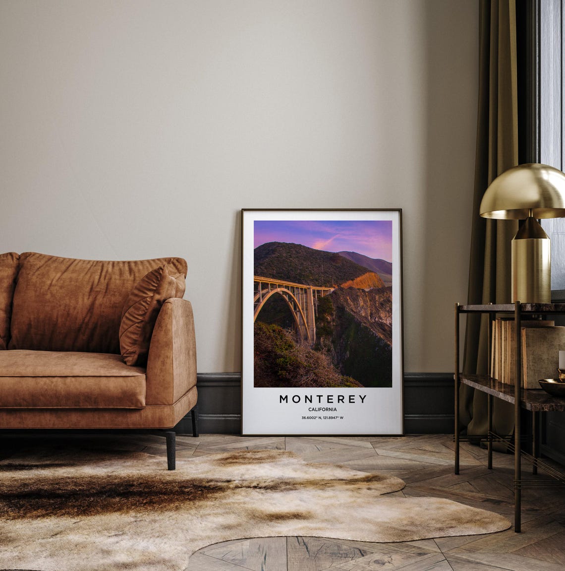 Monterey California Bixby Creek Bridge Sunset Coastal Poster - Image 3