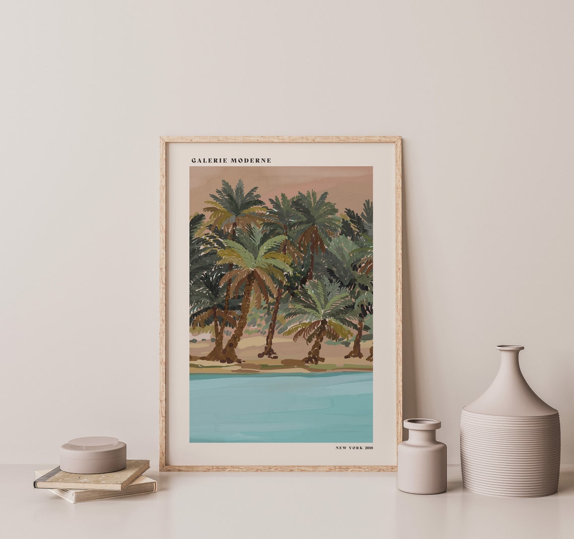 Galerie Moderne Tropical Palm Lagoon Coastal Beach Art Poster - Image 2