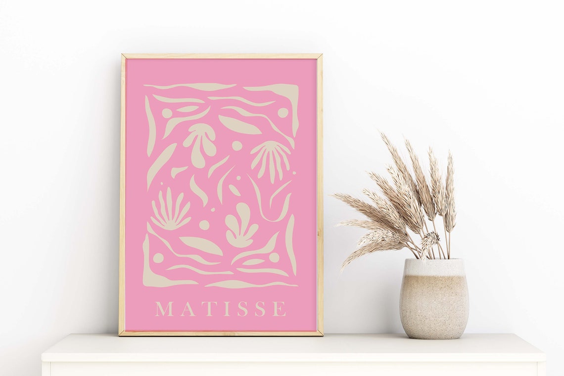 Henri Matisse Pink Abstract Organic Cut Out Shapes Art Poster - Image 2