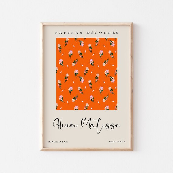 Henri Matisse Papiers Decoupes Orange Floral Pattern Art Poster