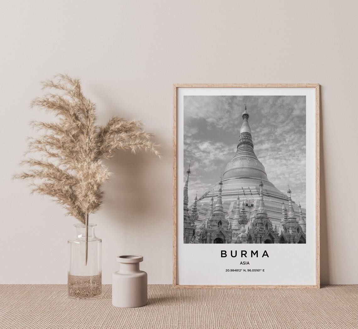 Burma Travel Poster, Burma Map - Image 2