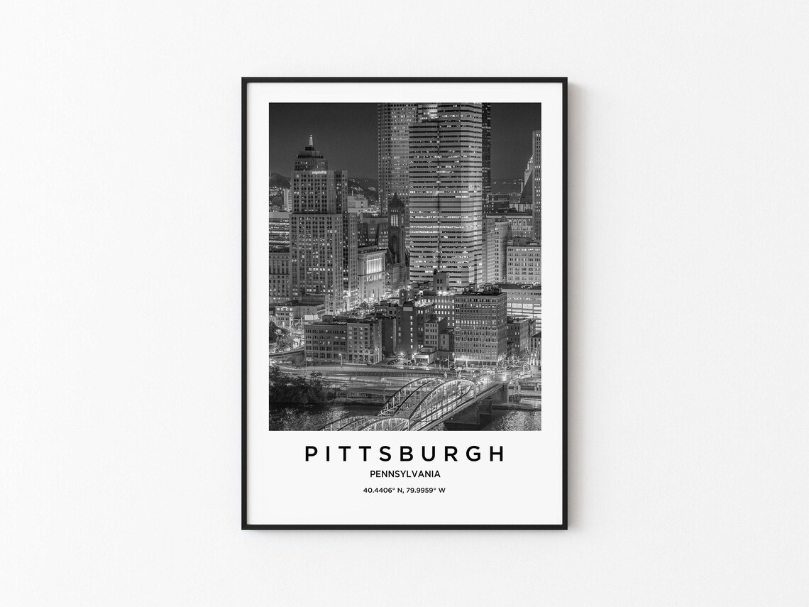 Pittsburg Travel Poster, Pittsburg Map Art