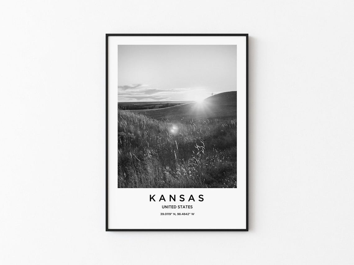 Kansas Art Kansas Print Kansas Poster Kansas Art Kansas Photo Kansas Map Kansas Painting Kansas Travel
