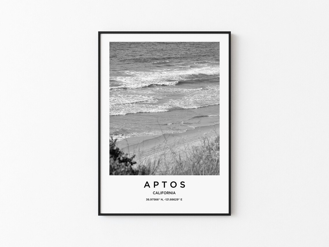 Aptos Travel Poster, Aptos Map Art Print