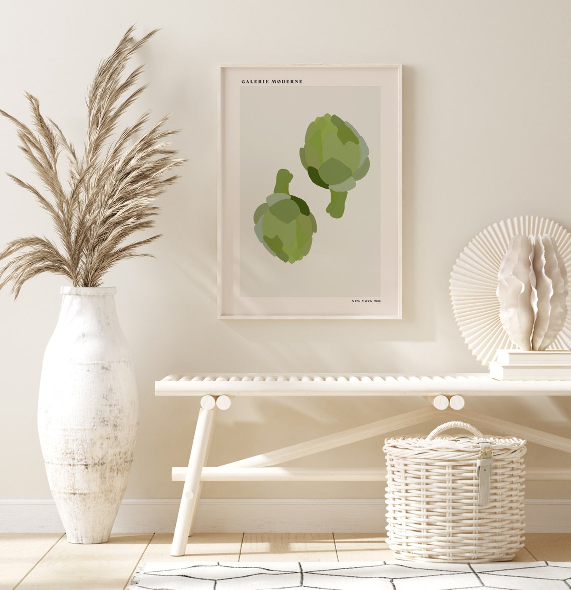 Green Artichoke Botanical Illustration Modern Kitchen Decor Poster - Image 3