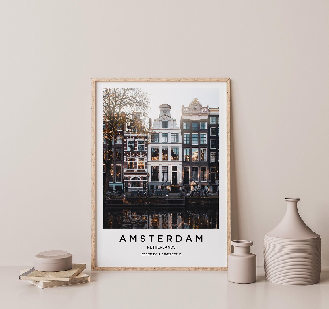 Amsterdam Netherlands Canal Houses Mirrored in the Water Poster - Image 2