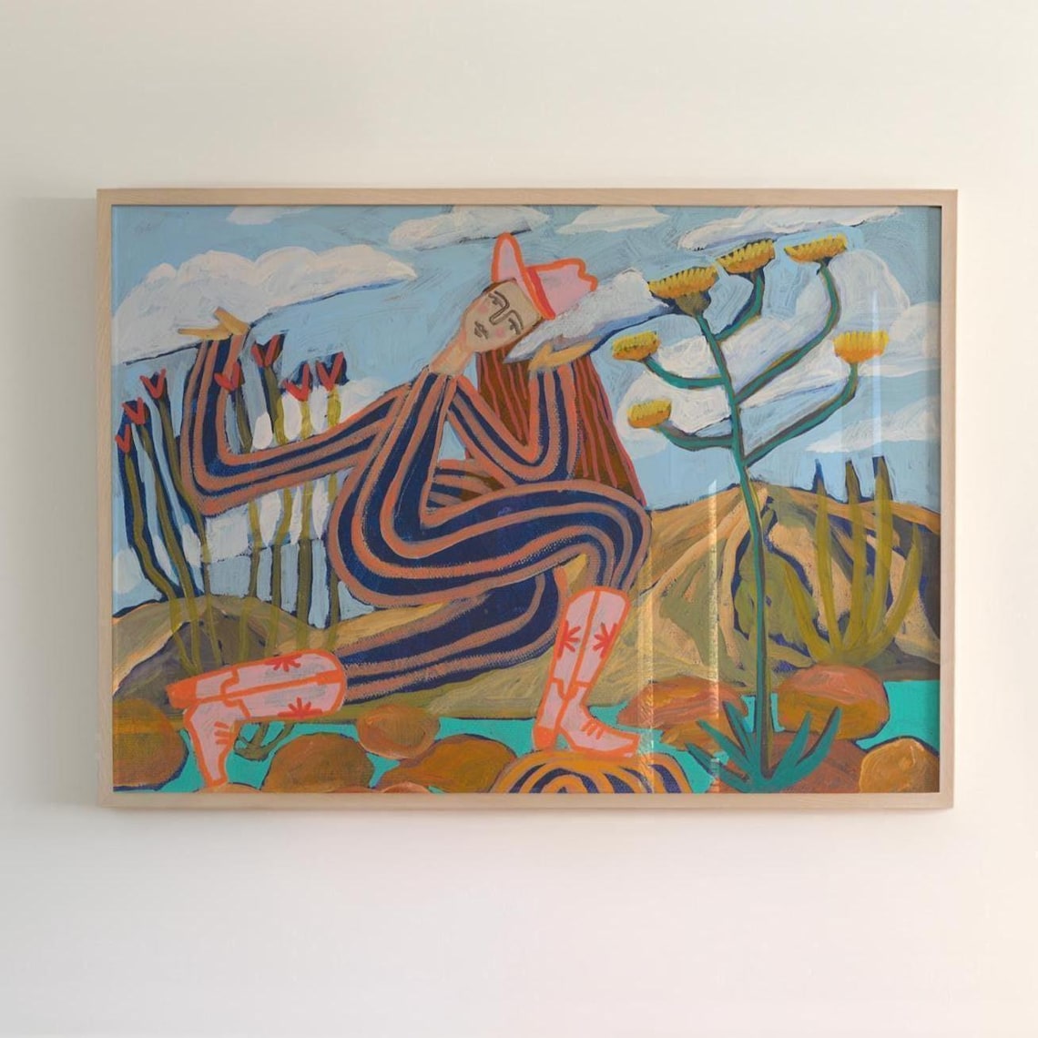 Vintage Western Landscape Art Print, Mid-Century