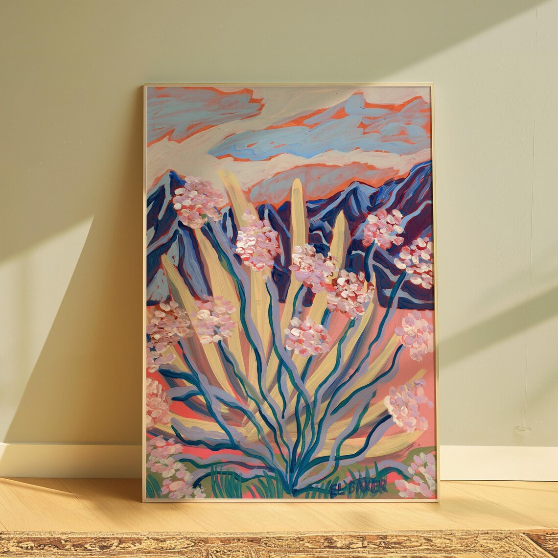 Abstract Agave Plant Art Print, Midcentury Modern