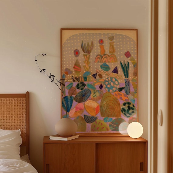 Midcentury Modern Rock Collage Desert Art Print