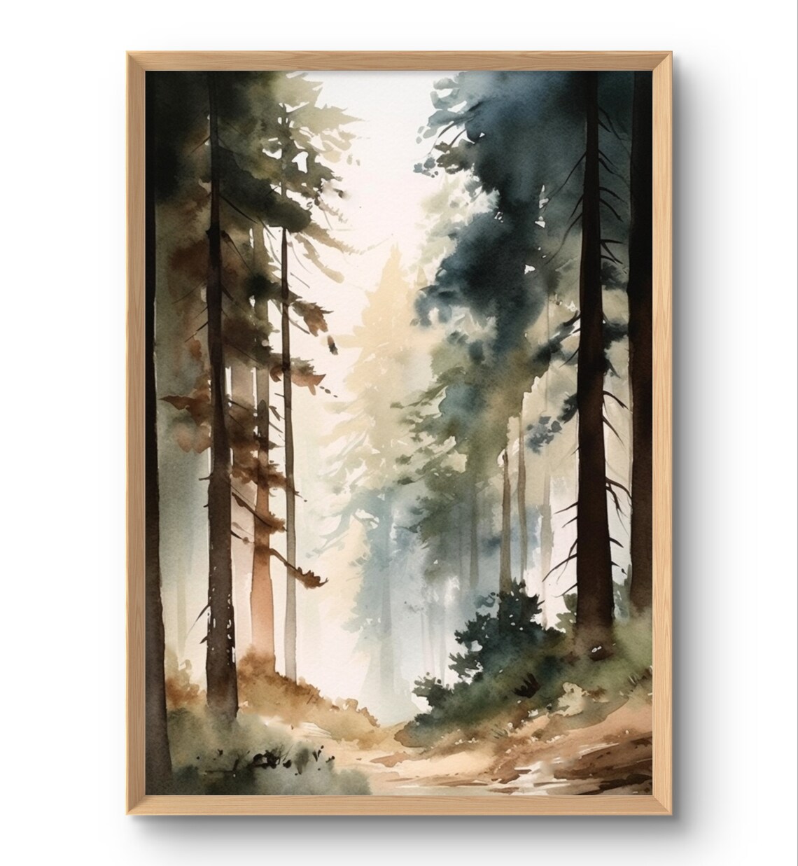 Sequoia National Park Watercolor Landscape Art Print