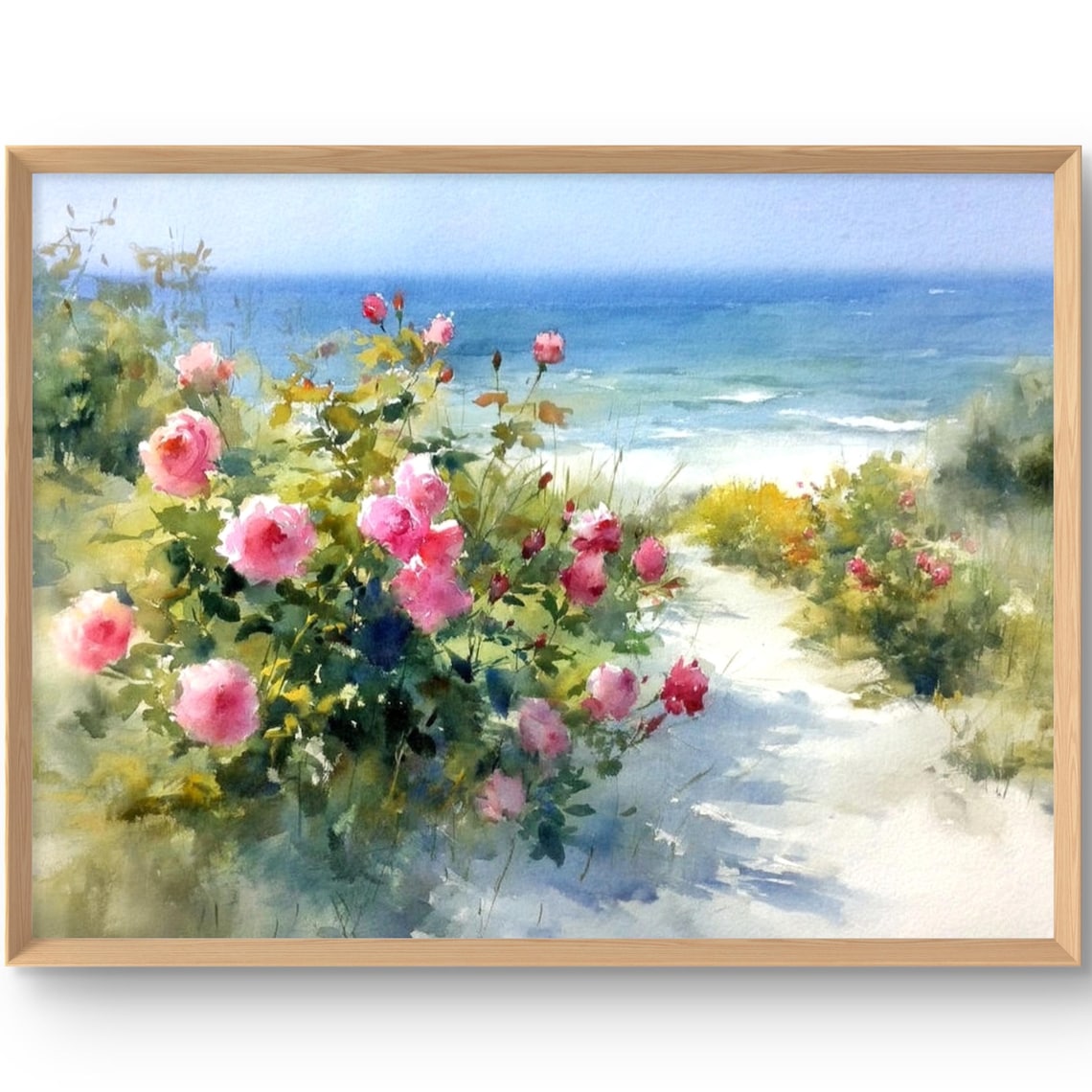 Cape Cod Beach Path Watercolor Style Poster
