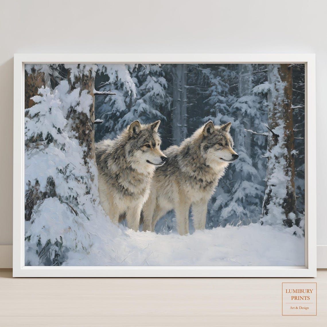 Winter Wolf Vintage Wildlife Art Print